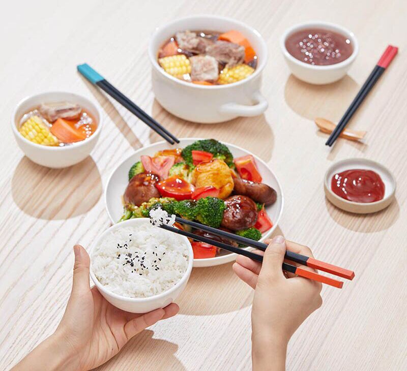 Бамбуковые палочки с уникальным дизайном Сяоми Huo Hou One Realizes A Rainbow Meal Alloy Chopsticks