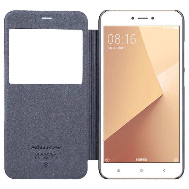 Чехол для Xiaomi Redmi Note 5A Nillkin Sparkle Leather Case (Black/Черный) - 3