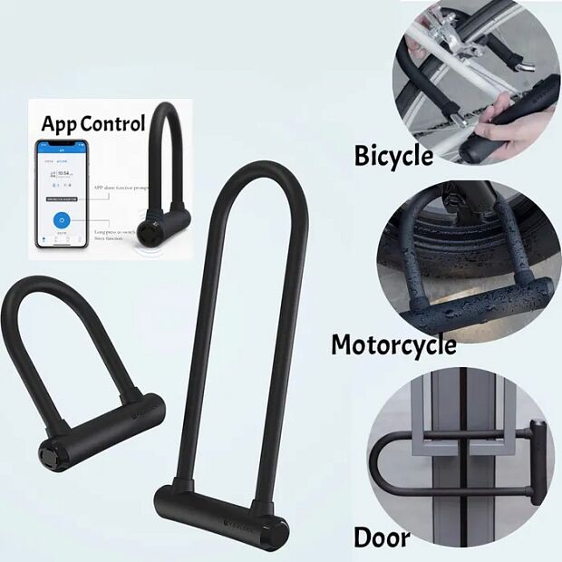 Велосипедный cмарт-замок Yeelock Smart Wire Rope Lock G01YSB Black - 3